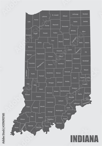 Obraz na płótnie Map of Indiana w salonie