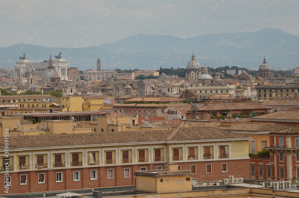 The city view of Rome, from the Vatican.