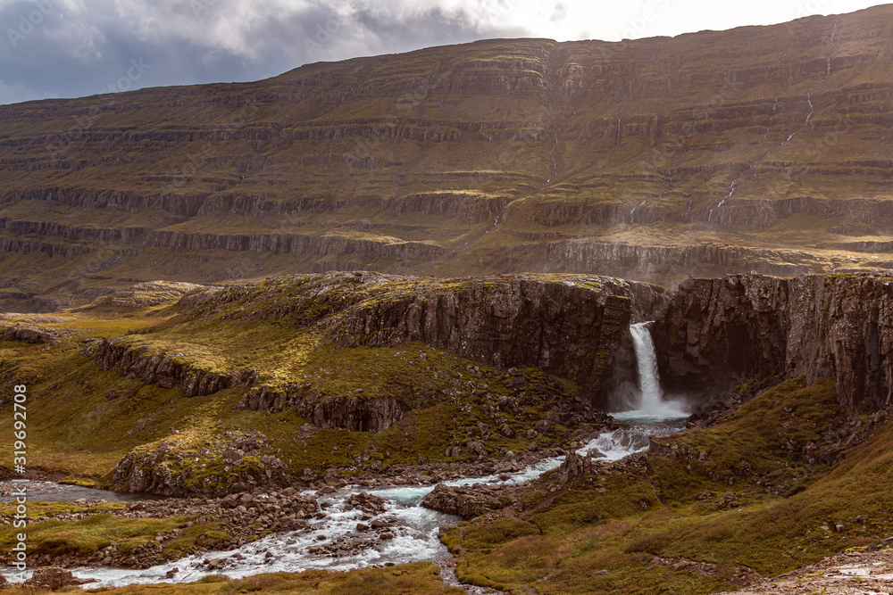 Waterfall near Seyðisfjörður on Iceland