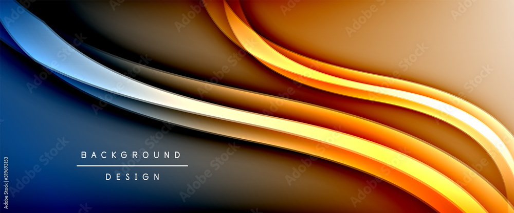 Fototapeta premium Dynamic trendy fluid color gradient abstract background with flowing wave lines. Vector Illustration