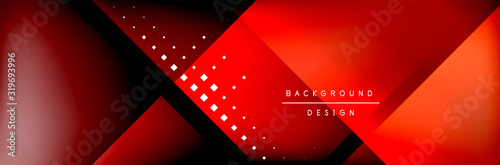Abstract background - squares and lines composition created with lights and shadows. Technology or business digital template