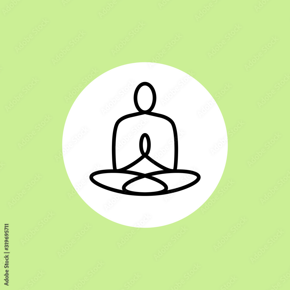 Vector isolated linear icon of yogi in lotus asana Vector isolated linear icon of yogi in lotus asana