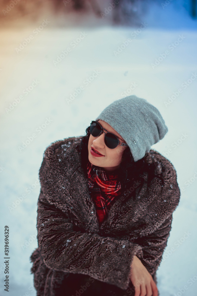 young woman in winter young woman in winter