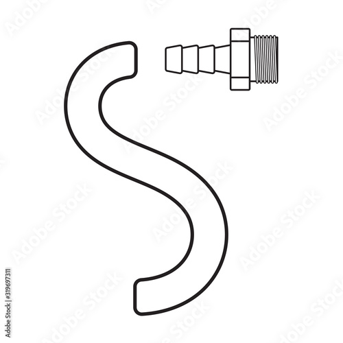 Curved Hose with Fitting Connector