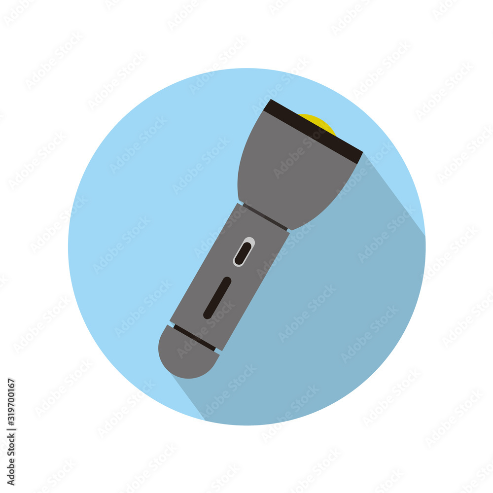 Adventure icon. Flashlight flat icon design.