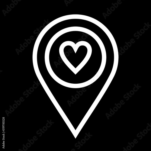 Heart favorite Location Icon For Maps to use in web application interface. It can also be used for travel and tourism industry.