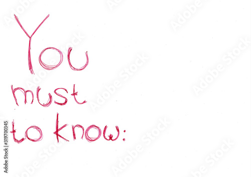 Tableau sur toile list of important knowledge, list of things you must to know