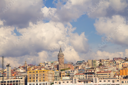 view of istanbul blue sky clouds