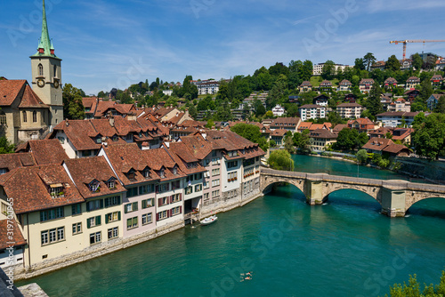 The river Aare flowing through Bern, Switzerland