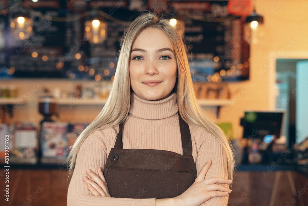 Female Staff In Coffee Shop Female Staff In Coffee Shop