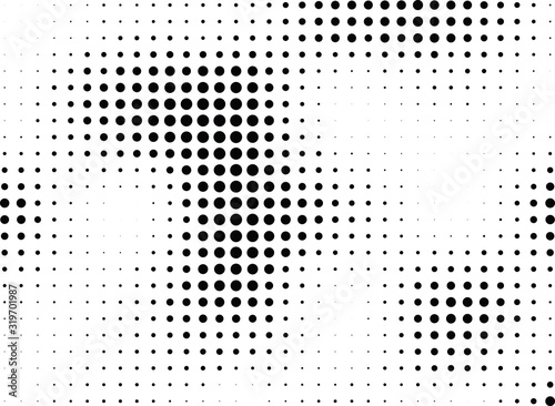 Abstract halftone dotted background. Monochrome grunge pattern with dot and circles.  Vector modern pop art texture for posters, sites, business cards, cover, postcards, labels, stickers layout.