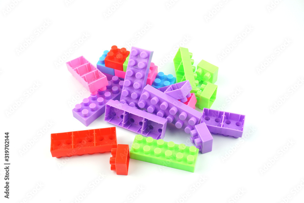 colorful building blocks isolated on white background colorful building blocks isolated on white background