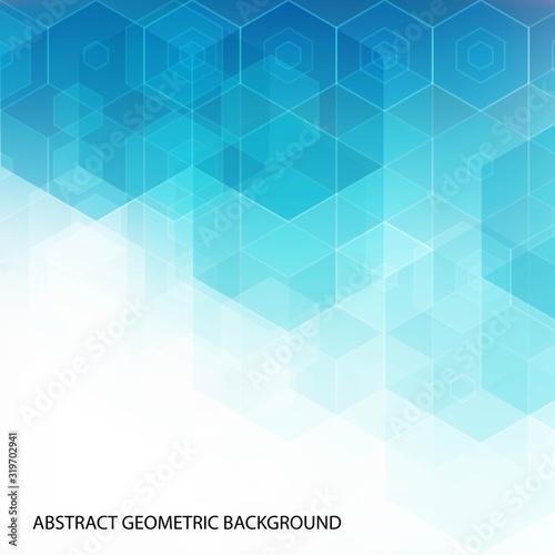 Abstract background of blue hexagons, vector design. eps 10