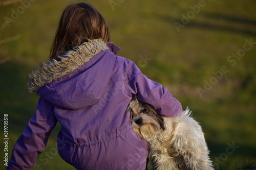 girl with her dog