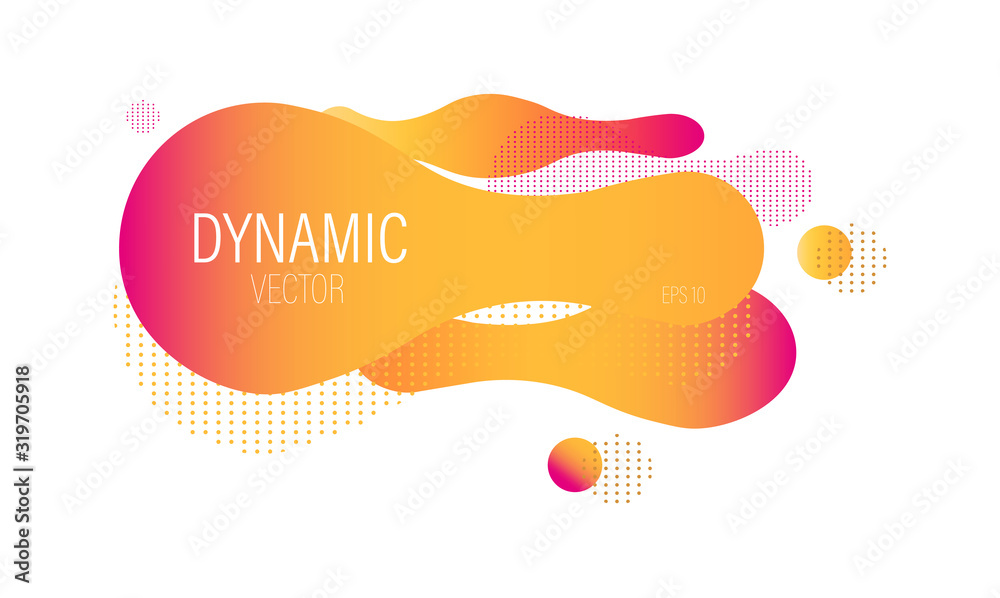 Fluid dynamic bubble design with colorful orange waves and dots