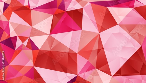 abstract red polygonal triangular low poly mosaic background
