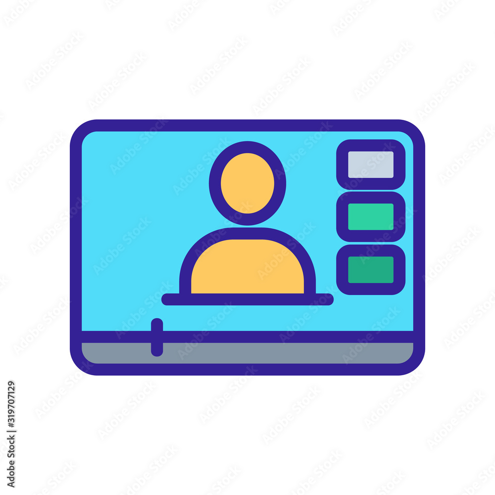 Online presentation icon vector. Thin line sign. Isolated contour symbol illustration Online presentation icon vector. Thin line sign. Isolated contour symbol illustration