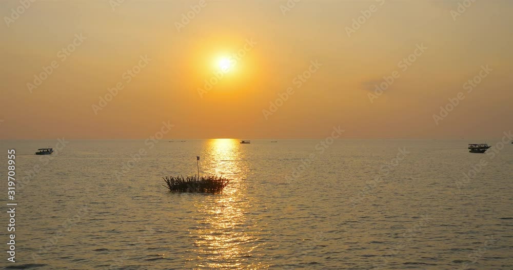 Beautiful sunset landscape view of Tonle Sap lake in Siem Reap, Cambodia. Beautiful sunset landscape view of Tonle Sap lake in Siem Reap, Cambodia.