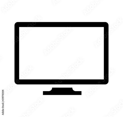 PC monitor, digital display, desktop screen / vector icon illustration