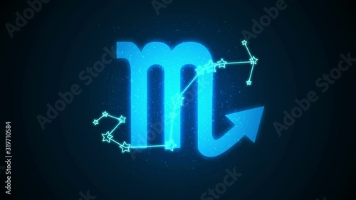 Scorpio zodiac constellation icons signs with galaxy stars background, Astrology symbol