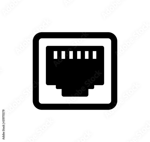 Lan connector (plug) vector icon illustration photo