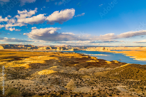 Lake Powell seen from the Wahweap Overlook in Page, Arizona USA