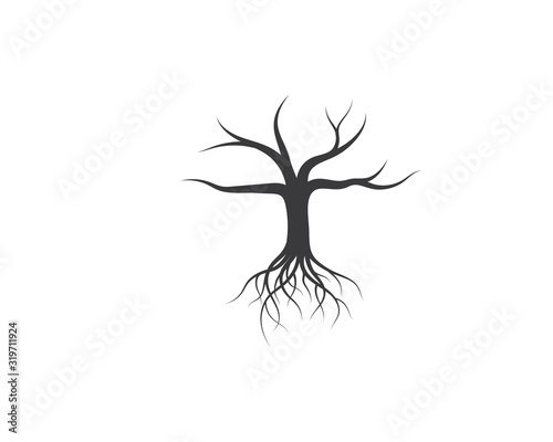 Tree without leaf  icon logo template vector