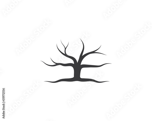 Tree without leaf  icon logo template vector