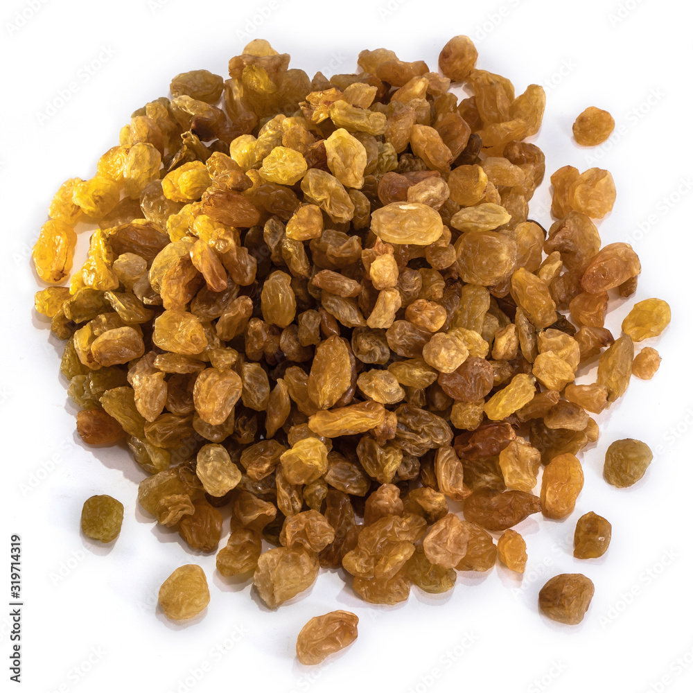 Raisins peeled on a white isolated background. Food grape yellow delicious for your design for the site. kitchen theme Raisins peeled on a white isolated background. Food grape yellow delicious for your design for the site. kitchen theme