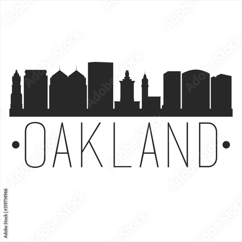 Oakland California. City Skyline. Silhouette City. Design Vector. Famous Monuments.