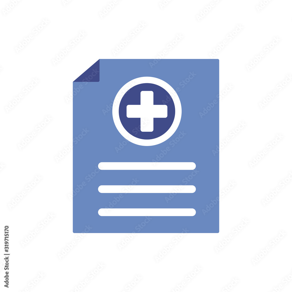 document with medical cross symbol document with medical cross symbol
