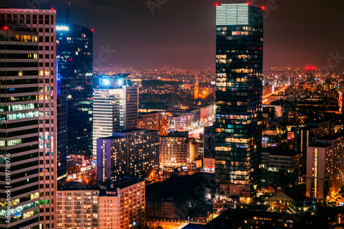 Photography Widok z Pałacu Kultury Warszawa nocą