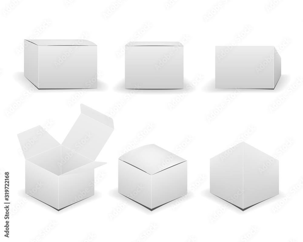 Blank box isolated on white background. Vector illustration. Blank box isolated on white background. Vector illustration.