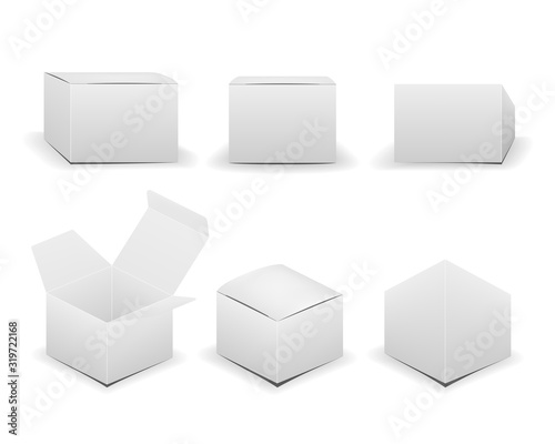 Blank box isolated on white background. Vector illustration.