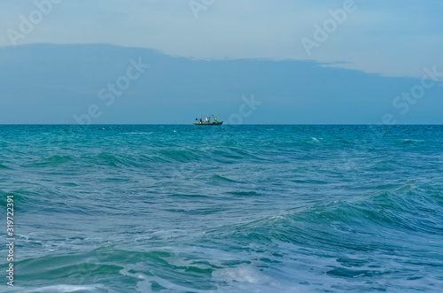 Splashing wave on the Black sea.
