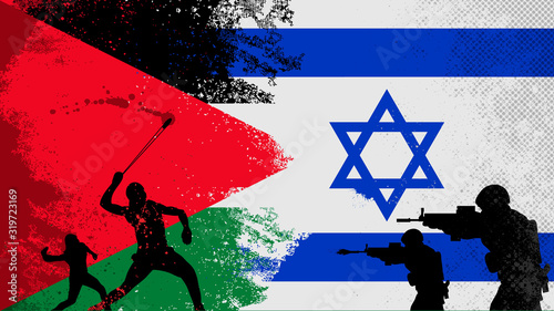 Israel versus Palestine. Israel-Palestine relations