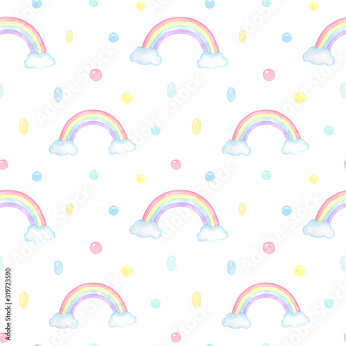 Cute Watercolor Rainbow Pattern