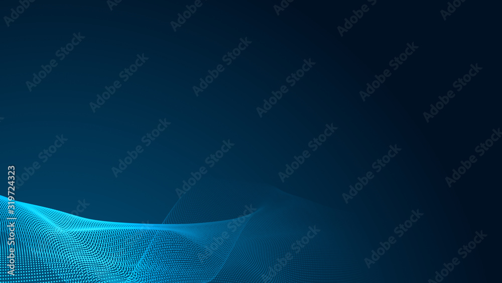 Dot blue wave light screen gradient texture background. Abstract technology big data digital background. 3d rendering. Dot blue wave light screen gradient texture background. Abstract technology big data digital background. 3d rendering.