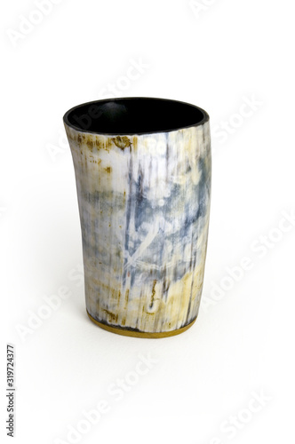 A replica horn beaker, of a type used by the Vikings.