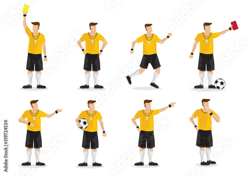 Collection of Soccer football referees.