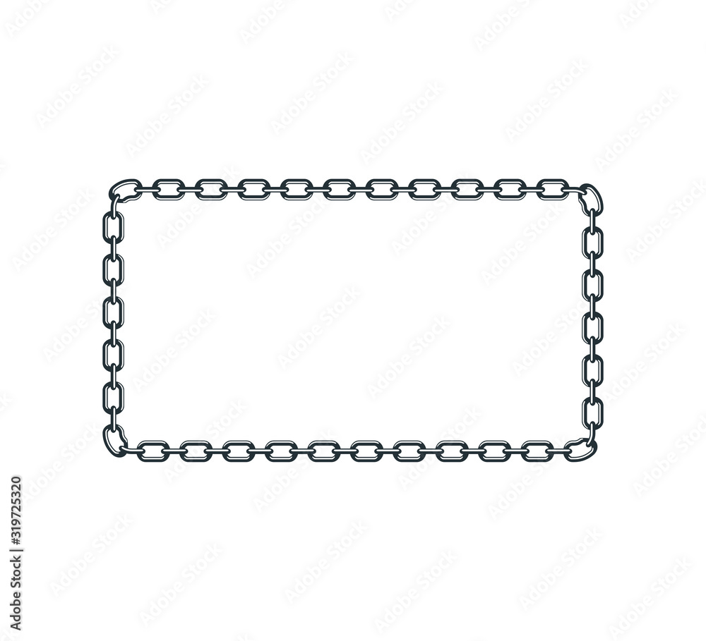 square steel chain frame border vector graphic design