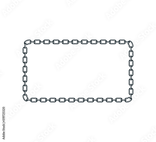 square steel chain frame border vector graphic design