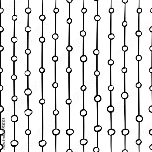 Abstract lines seamless pattern. Fashion 80-90s. Black and white textures - Vector © java86
