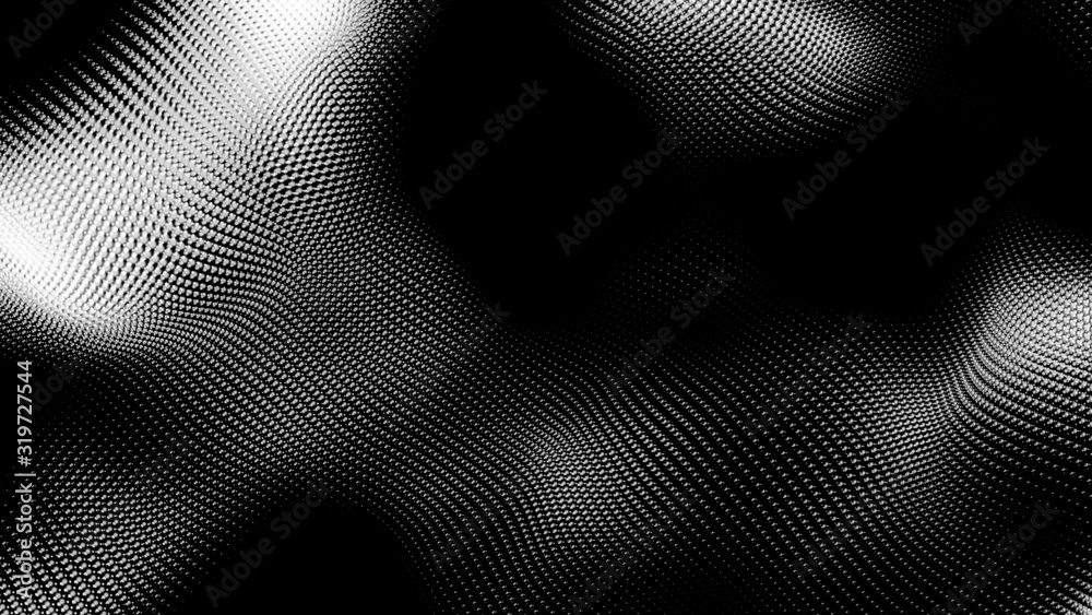 Dot white black wave technology texture background. Abstract big data digital concept. 3d rendering. Dot white black wave technology texture background. Abstract big data digital concept. 3d rendering.