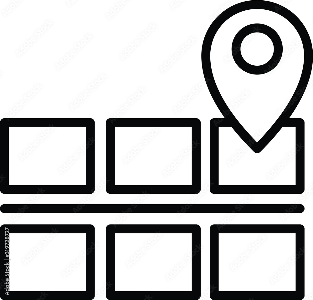 land on map icon Stock Vector | Adobe Stock