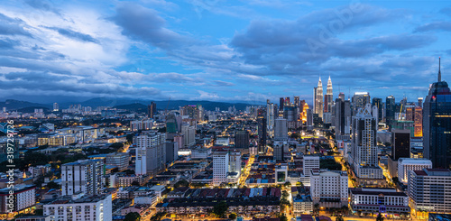 panoramic city skyline in Kuala Lumpur