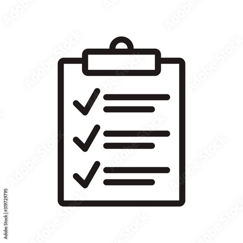 Clipboard, checklist, task icon in trendy outline style design. Vector graphic illustration. Clipboard icon for website design, logo, and ui. Editable vector stroke.Pixel perfect. EPS 10.