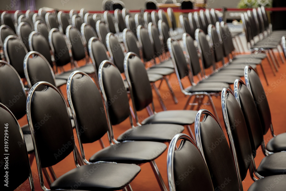 Naklejka premium roll of leather chair in seminar meeting