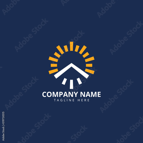 Sun House logo design. Real estate Modern and elegant style design.