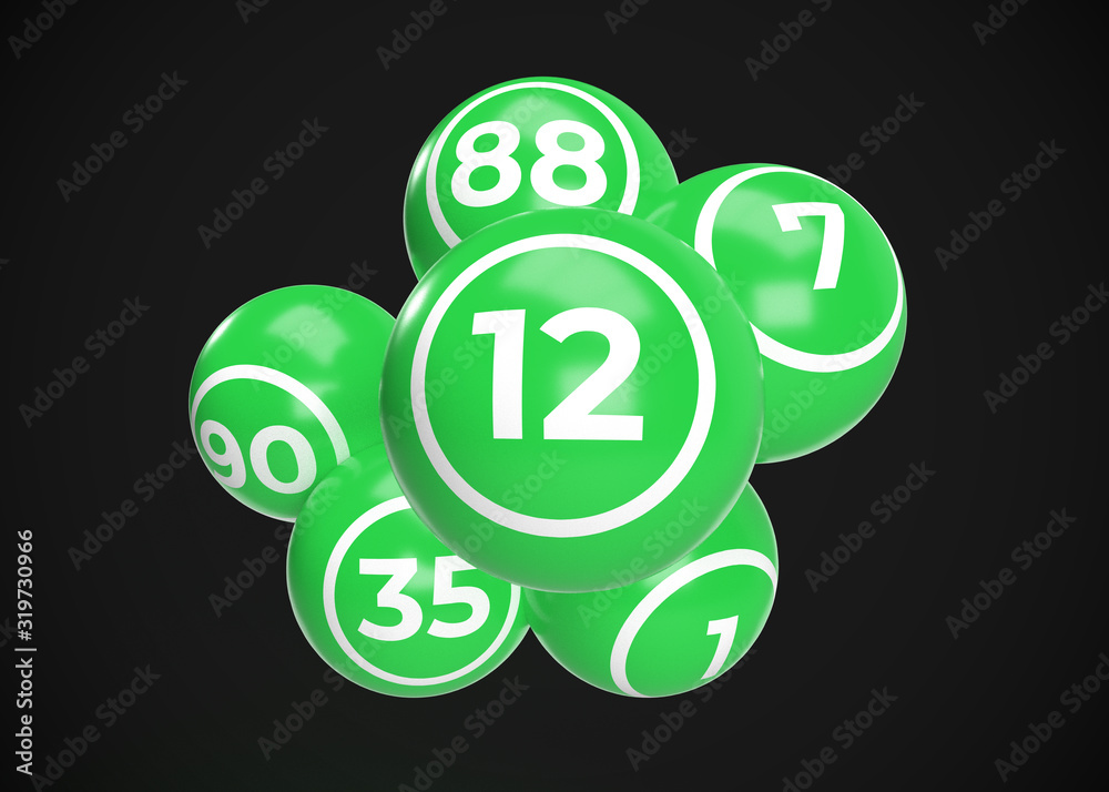 Green Bingo Balls 3D Render Green Bingo Balls 3D Render